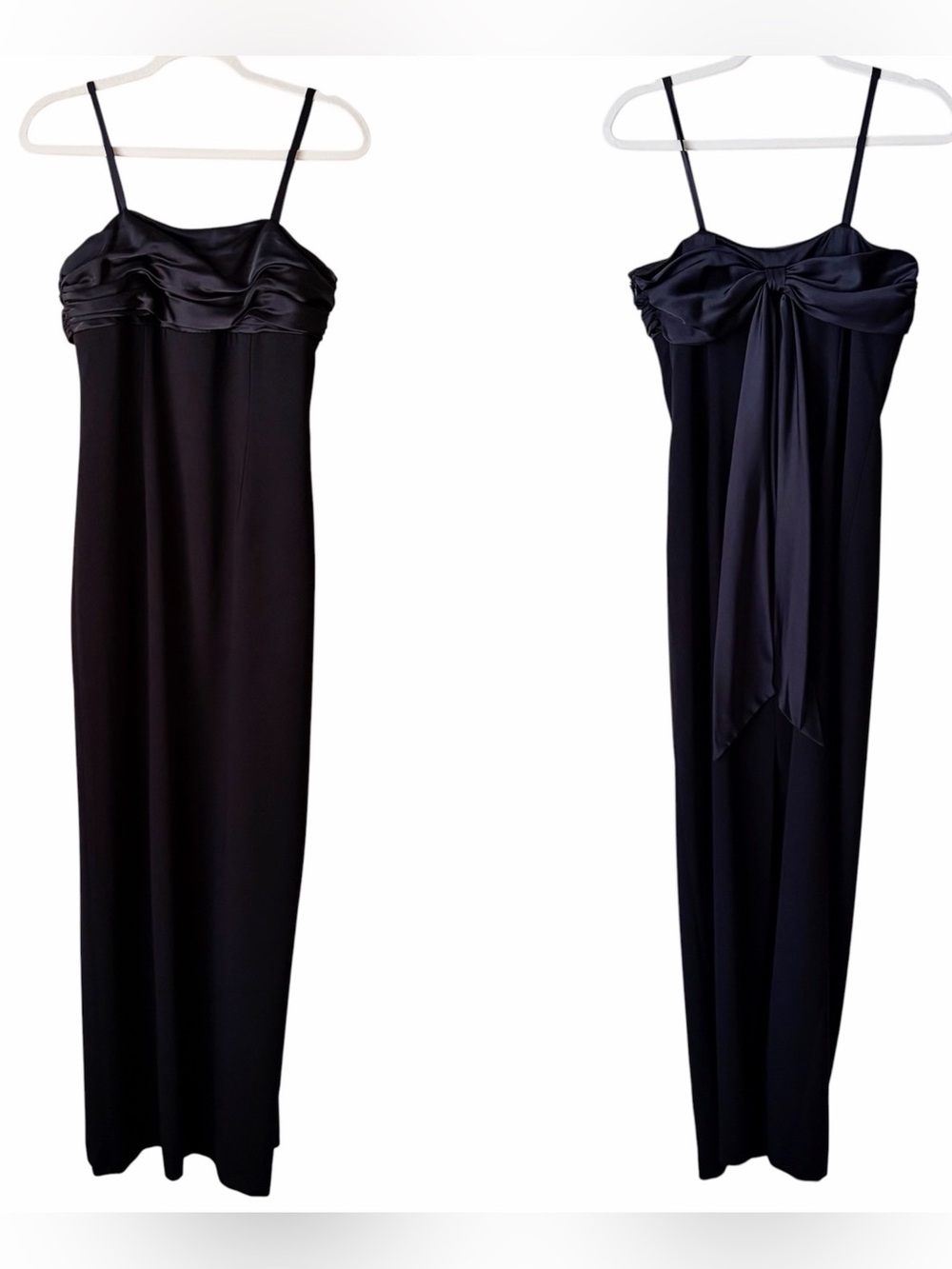 Lauren Ralph Lauren Evening | Long Evening Dress Ruched Bust Bow Back Black SZ 6